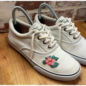 Cole Haan Canvas Floral Embroidered Greenbriar Sneakers White Casual Sz 6.5